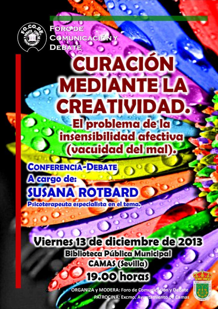Cartel Curación mediante la creatividad, Susana Rotbard Cartel Curación mediante la creatividad, Susana Rotbard