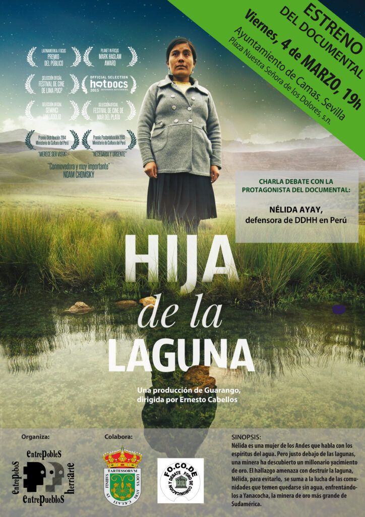 Cartel Estreno del documental Hija de la Laguna y Charla debate con Nélida Ayay Cartel Estreno del documental Hija de la Laguna y Charla debate con Nélida Ayay
