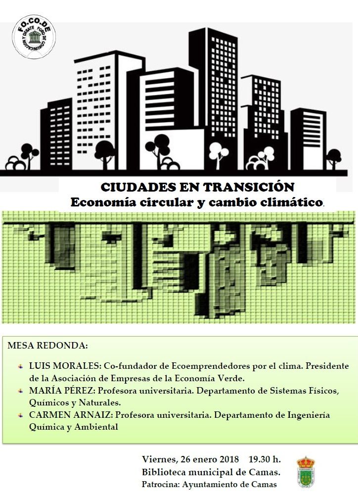 Cartel Mesa redonda: Ciudades En Transición y Ec