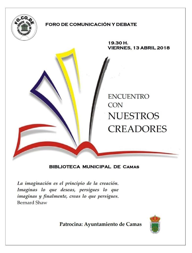 Cartel Mesa Redonda con nuestros creadores, en torno al Día Del Libro. 13 abril 2018 Cartel Mesa Redonda con nuestros creadores, en torno al Día Del Libro. 13 abril 2018