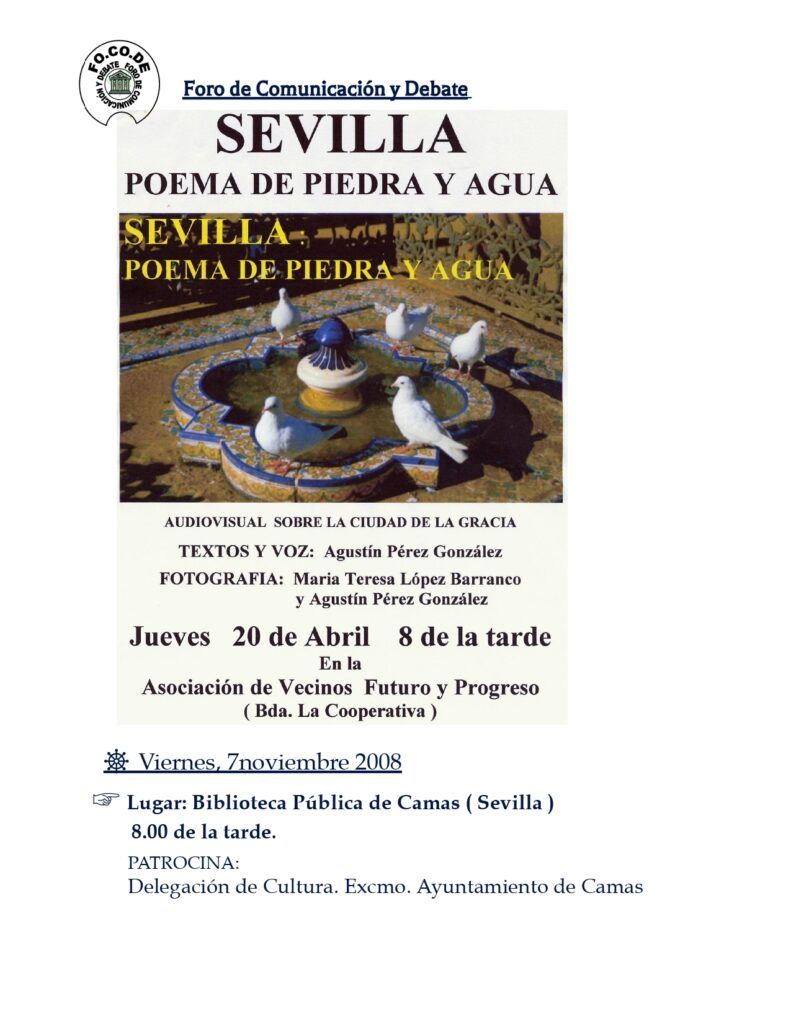 Cartel Montaje Audiovisual: Sevilla Poema de Piedra y Agua Cartel Montaje Audiovisual: Sevilla Poema de Piedra y Agua