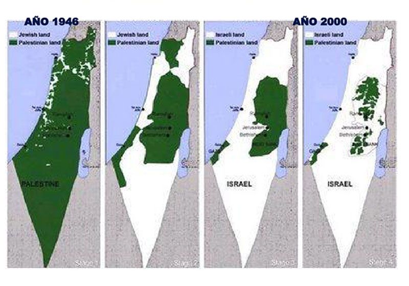 Cartel "Los últimos sesenta años de historia del Pueblo Palestino". 16 enero 2009