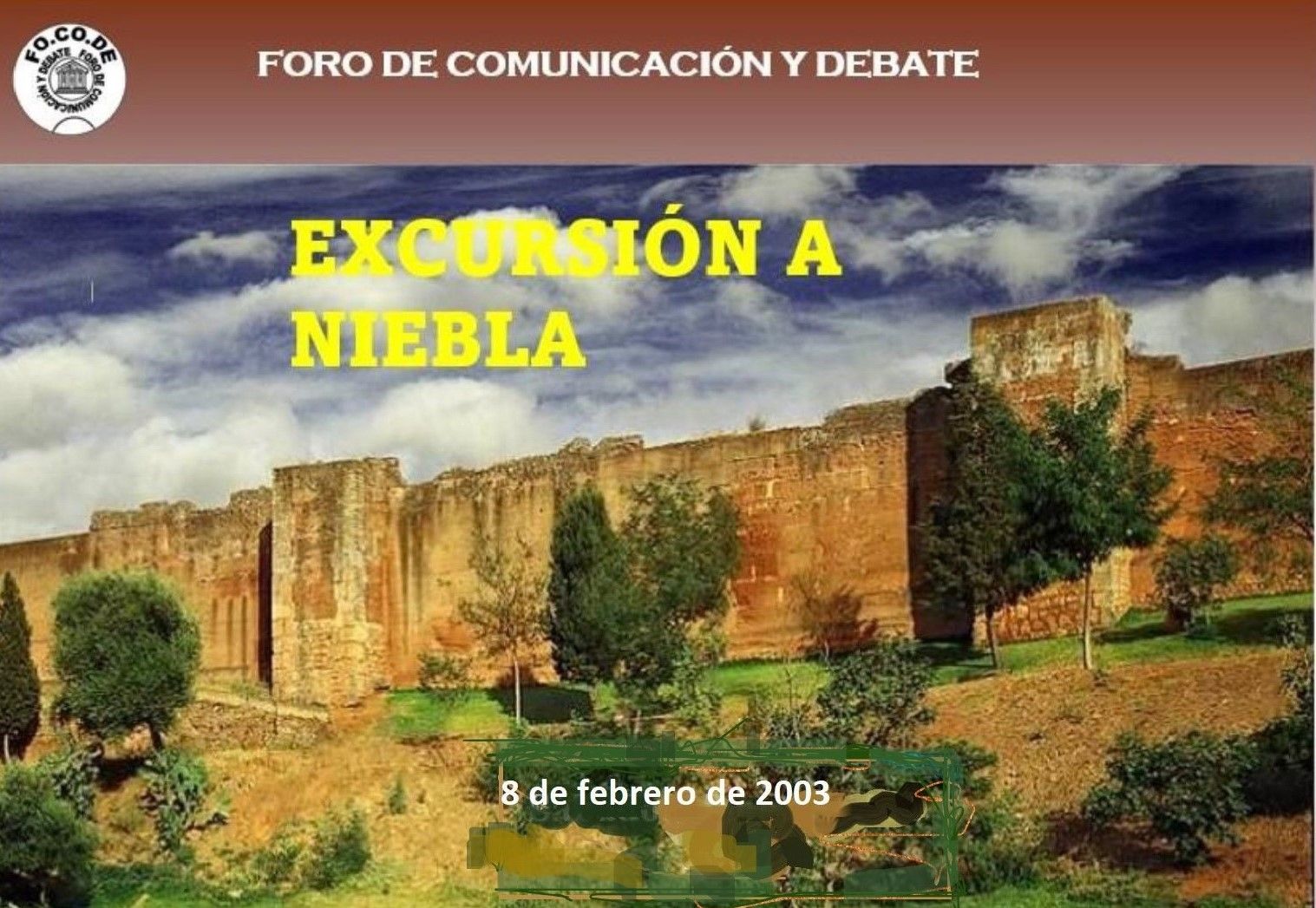 Cartel Excursión a Niebla. 8 de febrero 2003