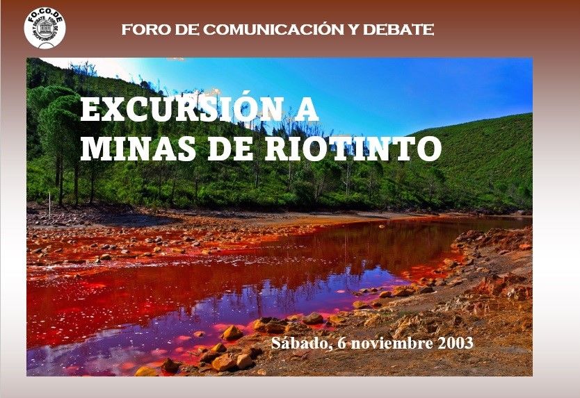 Cartel Excursión a Riotinto. 8 de noviembre 2003.