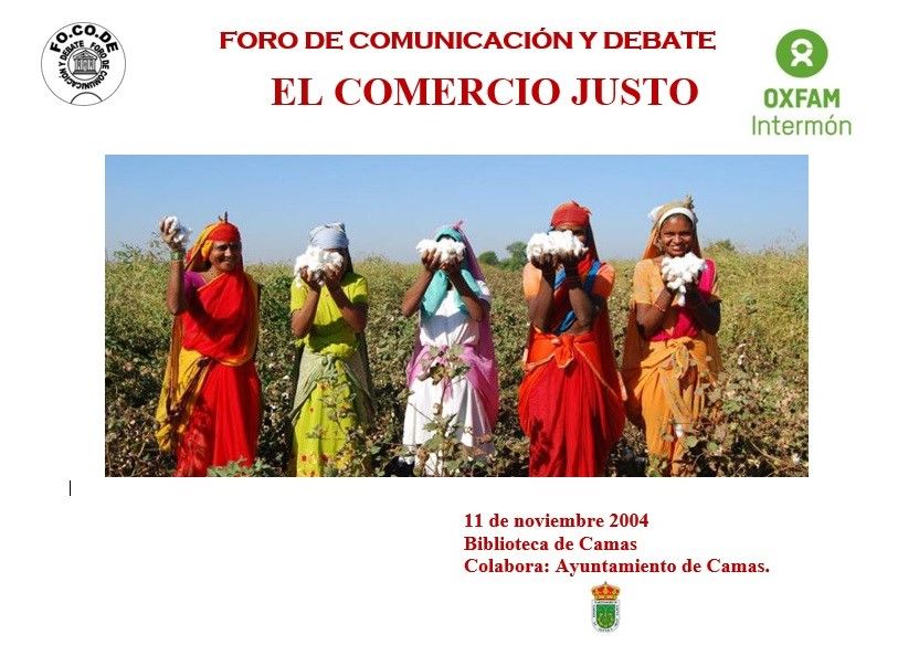 Cartel El comercio justo, con ONG Intermón Oxfam