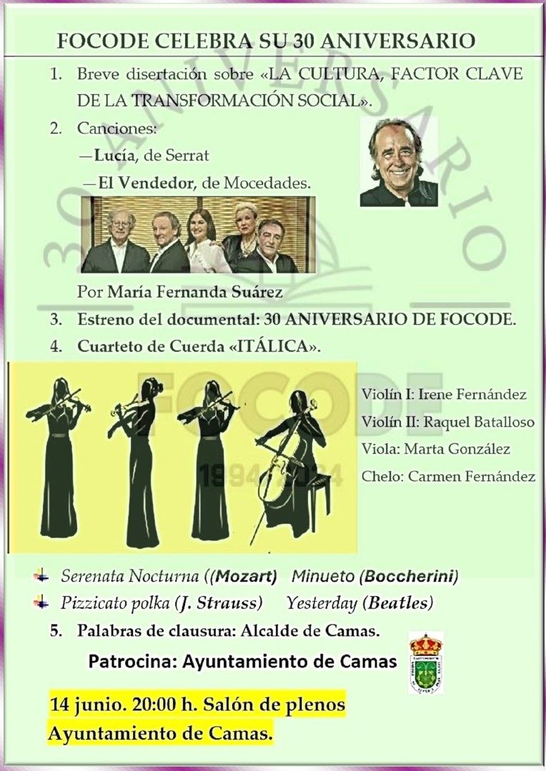 Cartel FOCODE 30 Aniversario, II parte (14/06/2024 )