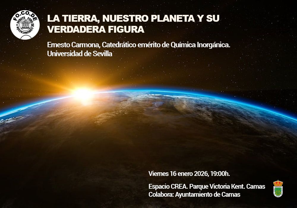 Cartel de la charla La tierra, nuestro planeta y su verdadera figura